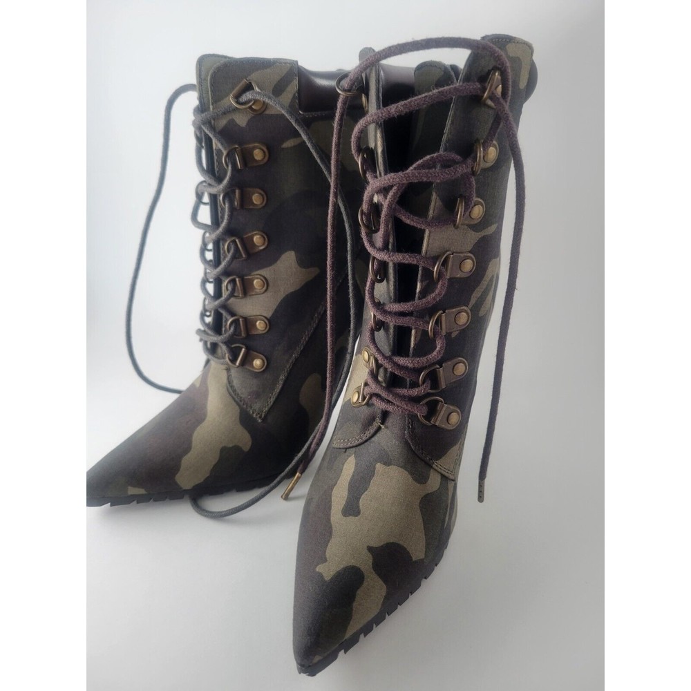 Shoedazzle Army Print High Heels Platform Stetto Booties Women’s size 6.5 Shoes